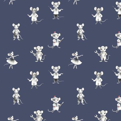 Мышки профессии акварель синий пудровый