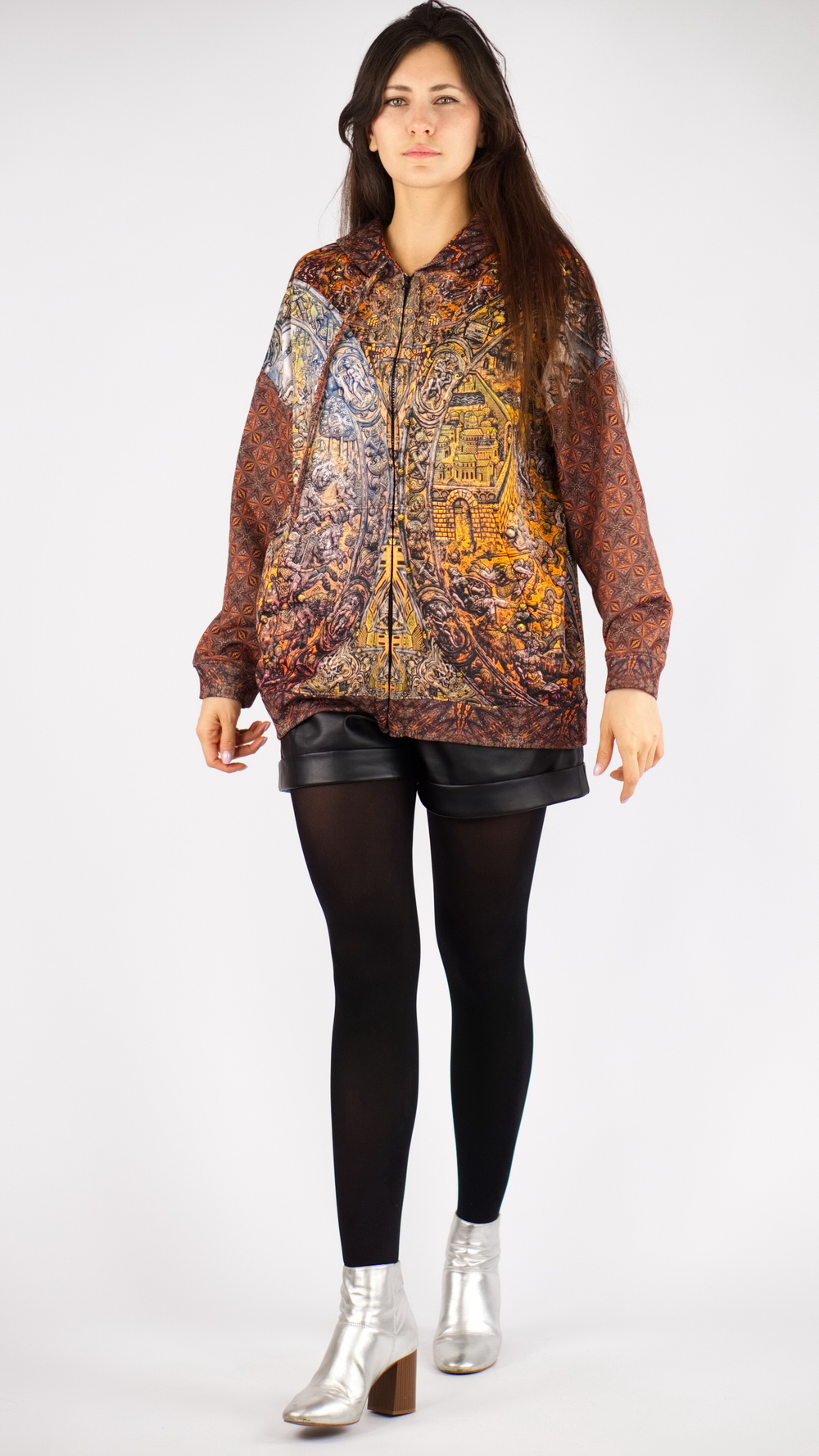 Зип худи «Рондаш», принт по мотивам парадных доспехов, созданных оружейником Л. Пиччинино