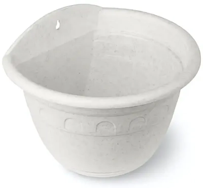 Кашпо настенное пластиковое 0,95л d-16см «Колывань» мраморный С111М