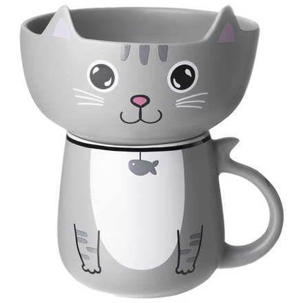 НАБОР ДЛЯ ЗАВТРАКА LEFARD "CAT", 2 ПР.: САЛАТНИК 500МЛ, КРУЖКА 450МЛ