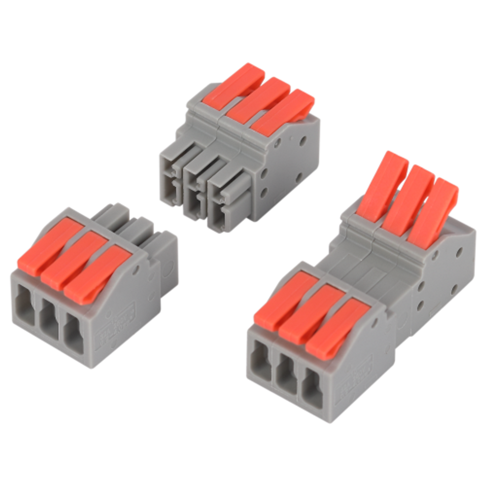 Клемма ЭРА NO-225-404 проходная разъёмная 222-2413R с рычагами 3 полюса 0.08-2.5/4 мм2 (упаковка 10 шт.)