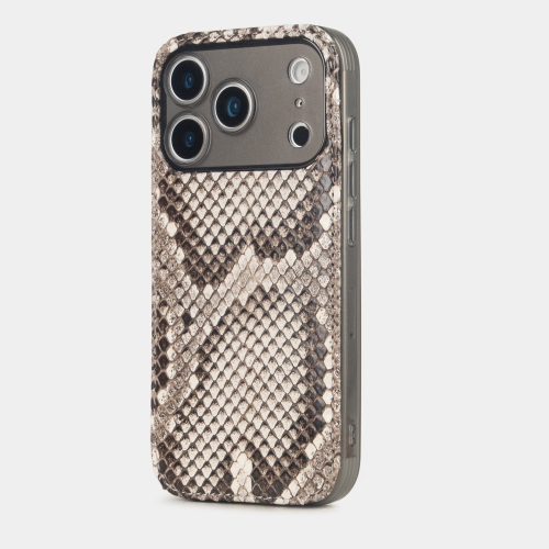 Чехол-накладка для iPhone 17 Pro - кожа питона, натуральный