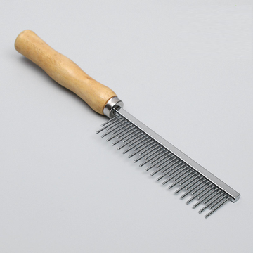 Расчёска-разнозуб Wood с деревянной ручкой, 20 х 3 см