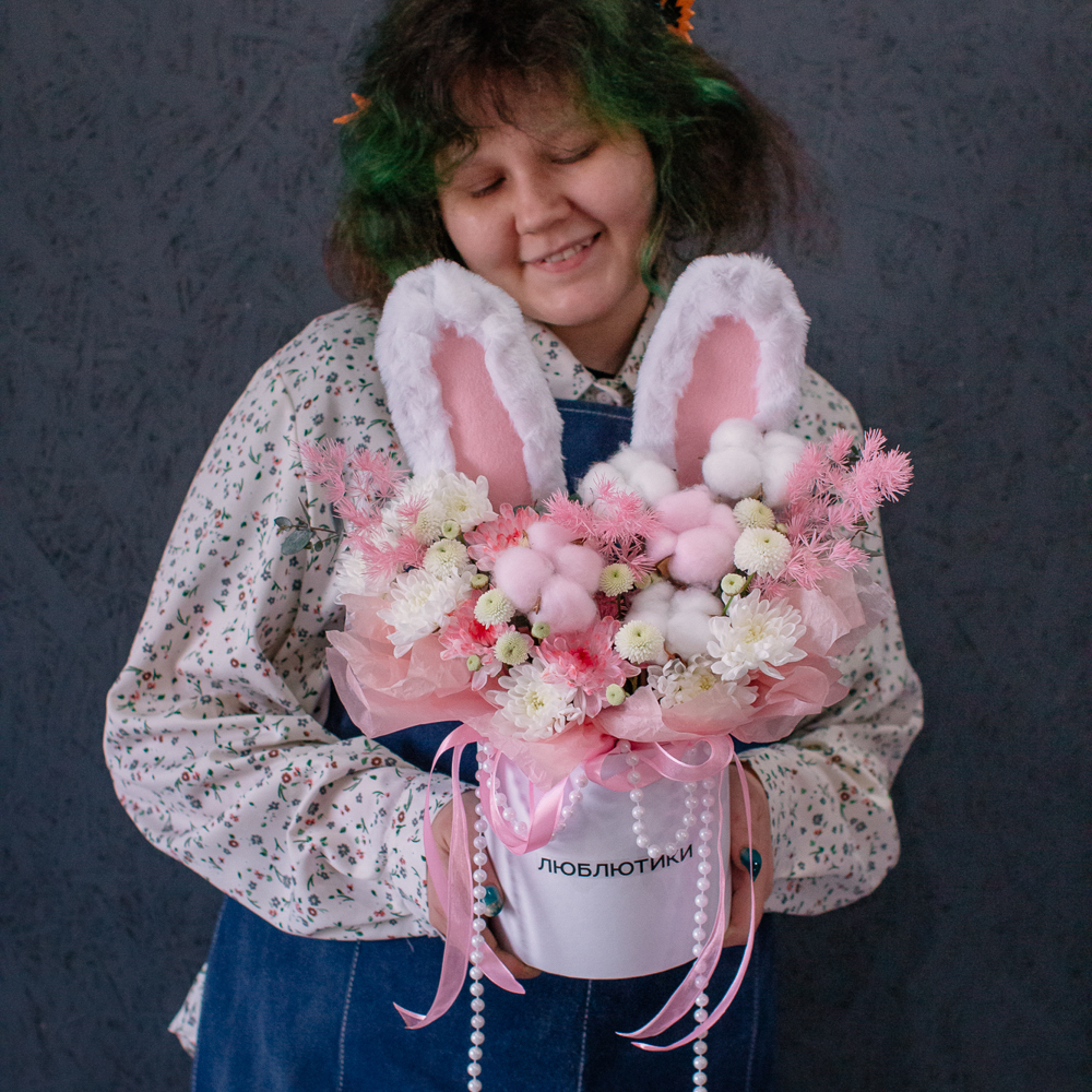 163. Милая весенняя коробка с ушками и вербой