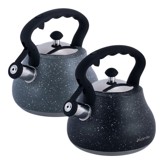 Чайник 2,7 л. из нержавеющей стали со свистком Kamille KM-1091 с мраморным покрытием