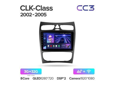 Магнитола Teyes CC3 3-32 Mercedes Benz CLK Class C209 A209 2002 — 2005 9.0"