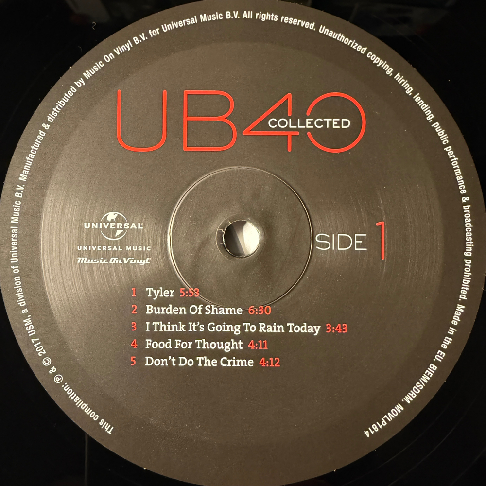 UB40 ‎– Collected 2LP (Голландия 2017г.)