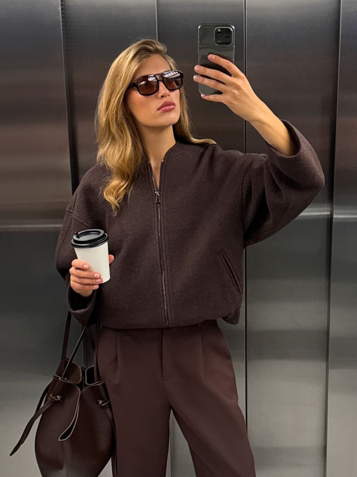 Бомбер из шерсти Casual Business