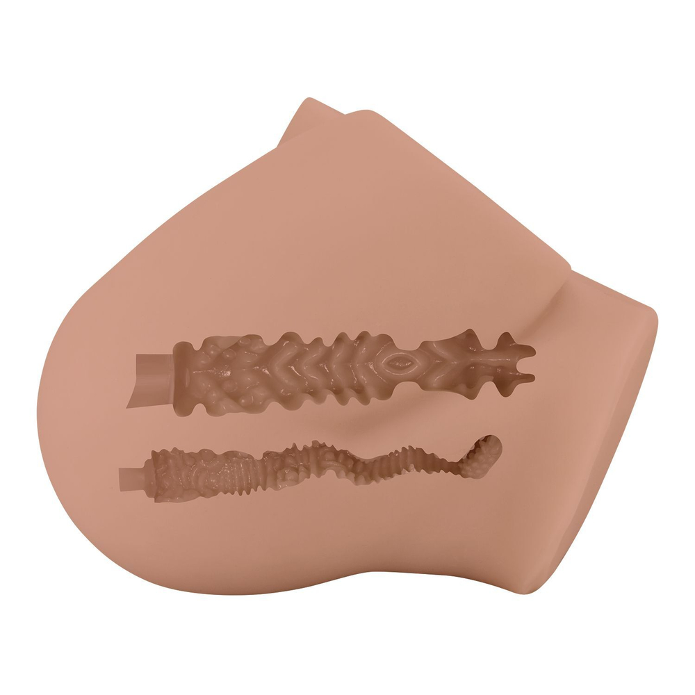 Мастурбатор-полуторс Bernace с вибрацией (Цвет: карамель (темно-бежевый))