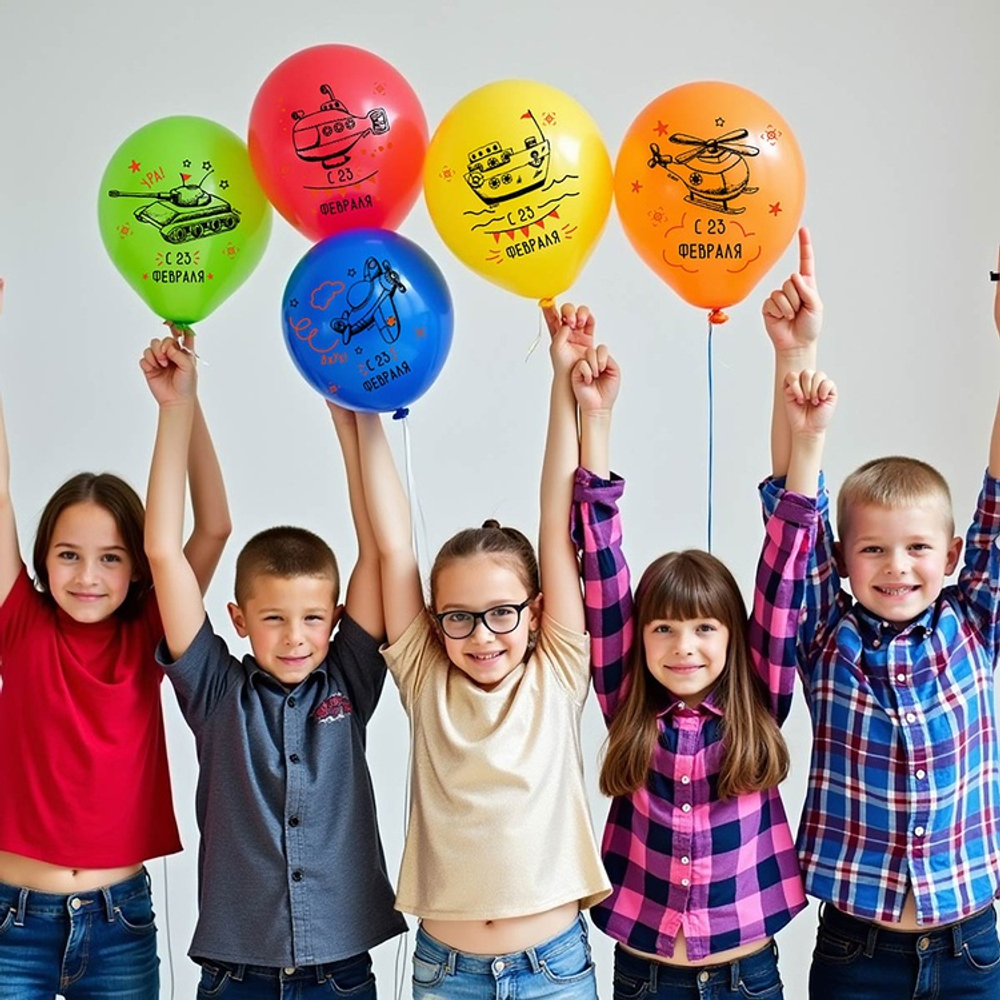 Латексный шар с рисунком «23 февраля!», 36 см