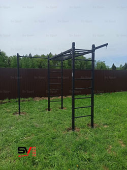 Монтаж уличной шведской стенки Sv Sport Рукоход (5 вертикальных столбов)