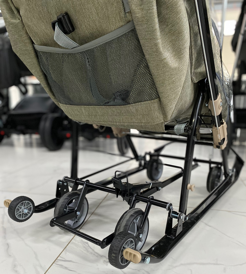 Коляска комбинированная (санки - коляска) «Ника Детям 7-8K» оливковый (арт. НД7-8K/4)