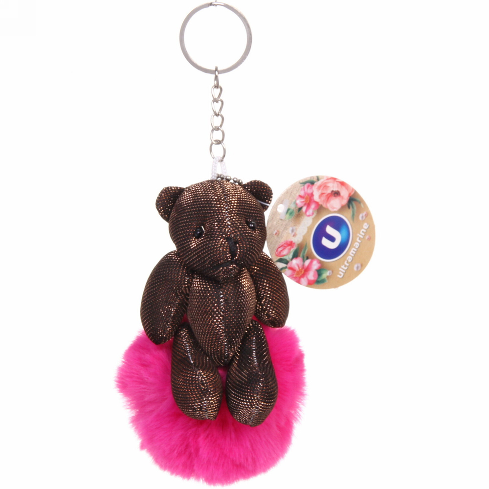 Брелок «Pom pom- Медвежонок Барни» микс 5 цветов, 12см