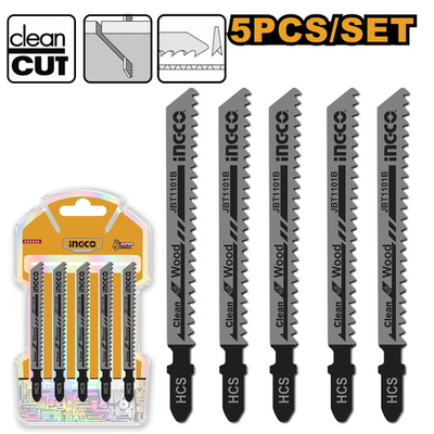 Пильное полотно для элеткролобзика по дереву 5шт. 74мм-HCS-10TPI INGCO JBT1101B