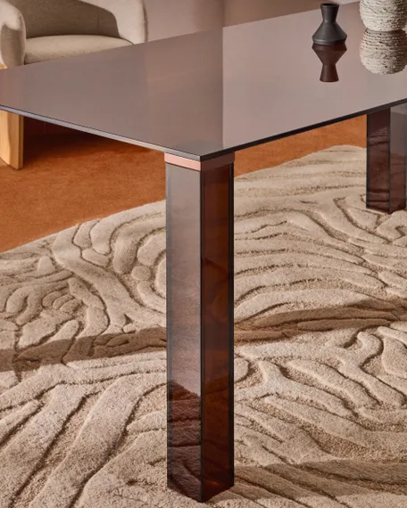 Стол Adularia из коричневого закаленного стекла 160 x 90 см