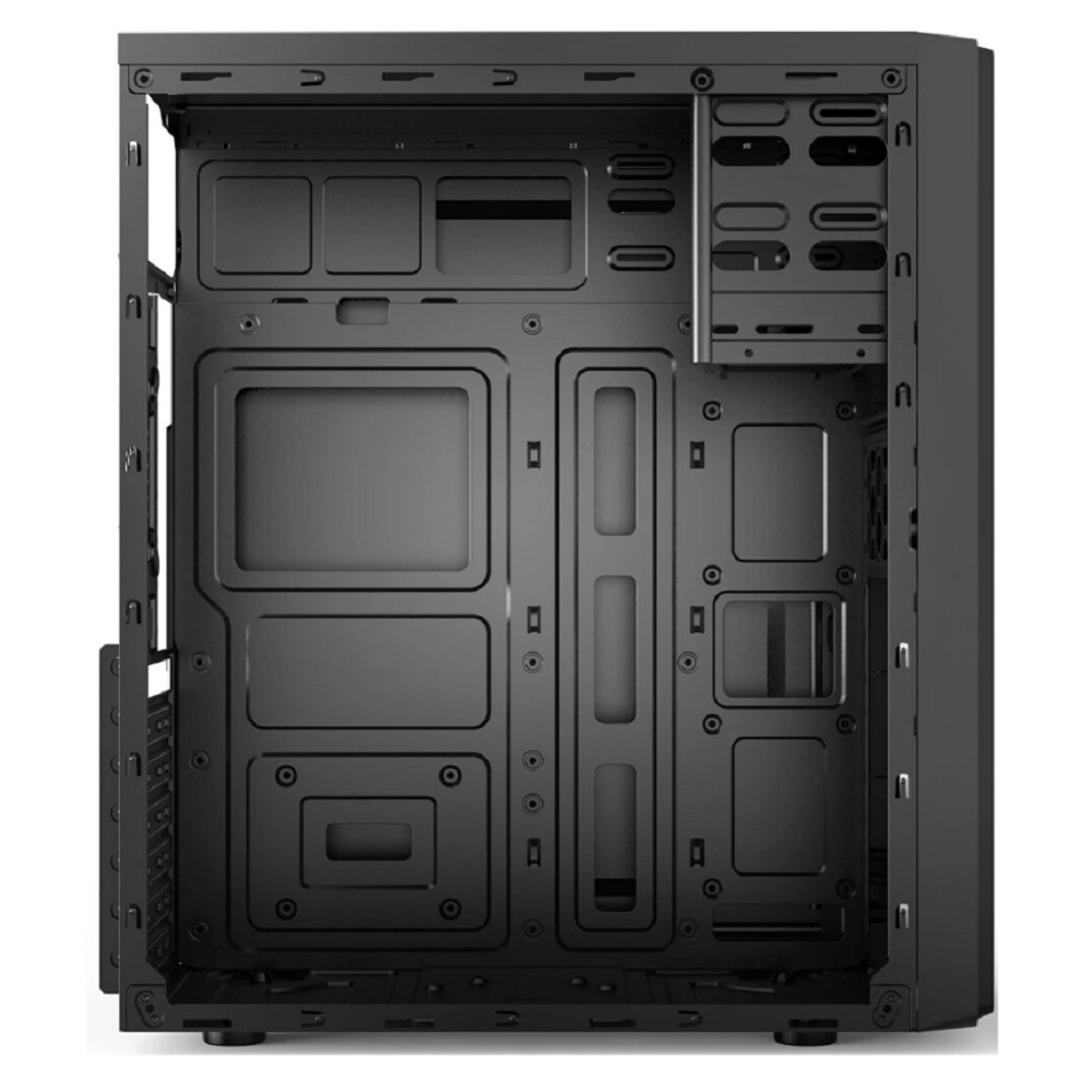 CBR Корпус ATX Miditower E180, c БП ATX450-12EC (450W/120mm), 2*USB 2.0, HD Audio+Mic, Black [PCC-ATX-E180-USB22-450W]