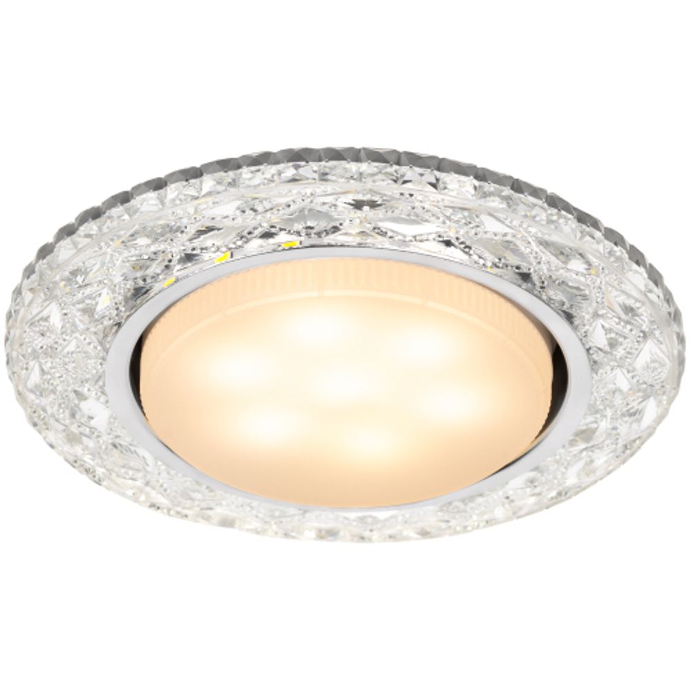 Светильник встраиваемый cо светодиодной подсветкой ЭРА DK LD24 SL/WH под лампу GX53 прозрачный | Встраиваемые LED светильники