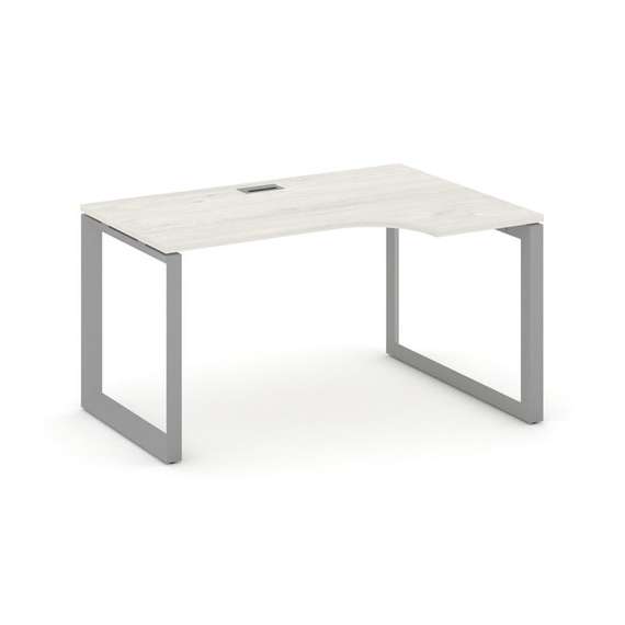 Style Project Стол рабочий эргономичный SN-59O.SPA-021(R) Дуб Наварра/Металл Серый/Серебро Заглушка