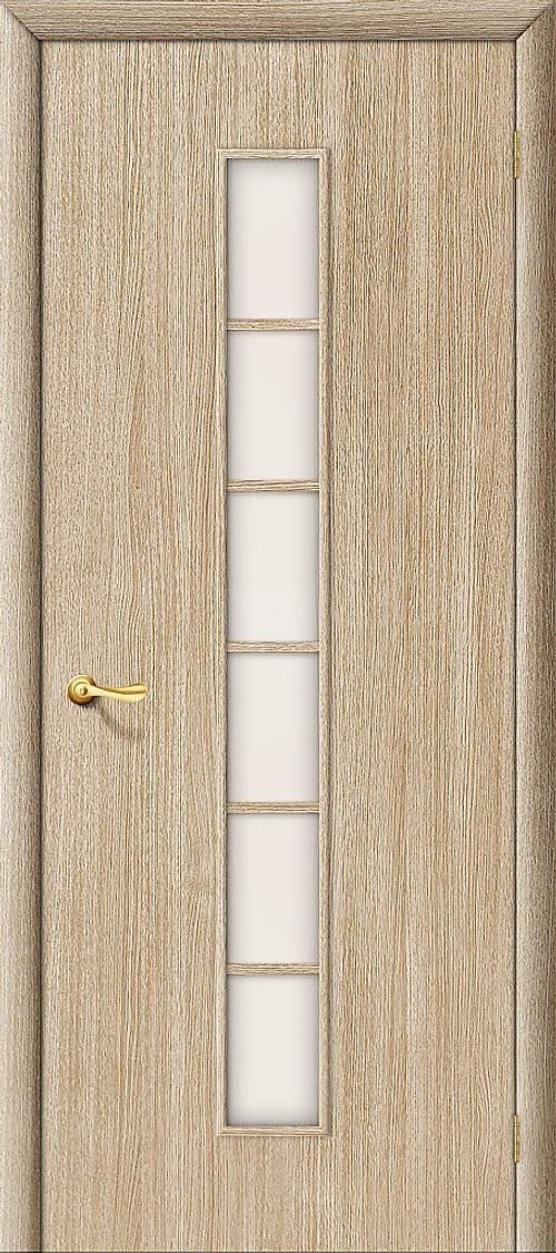 Дверь 2С / Цвет Л-21 (БелДуб) / Стекло Сатинато / Двери Браво