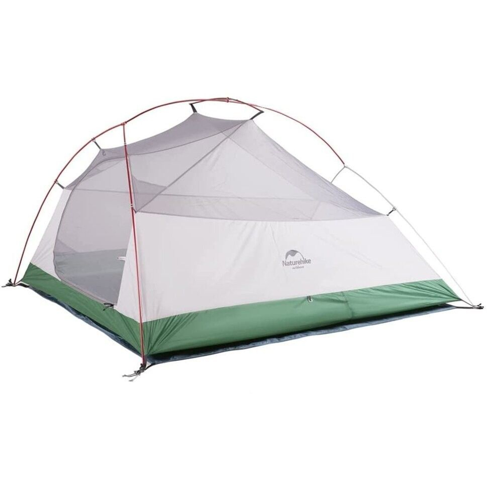 Палатка туристическая Naturehike Cloud Up 3 210T NH18T030-T трехместная с ковриком, зеленый, 6927595730621