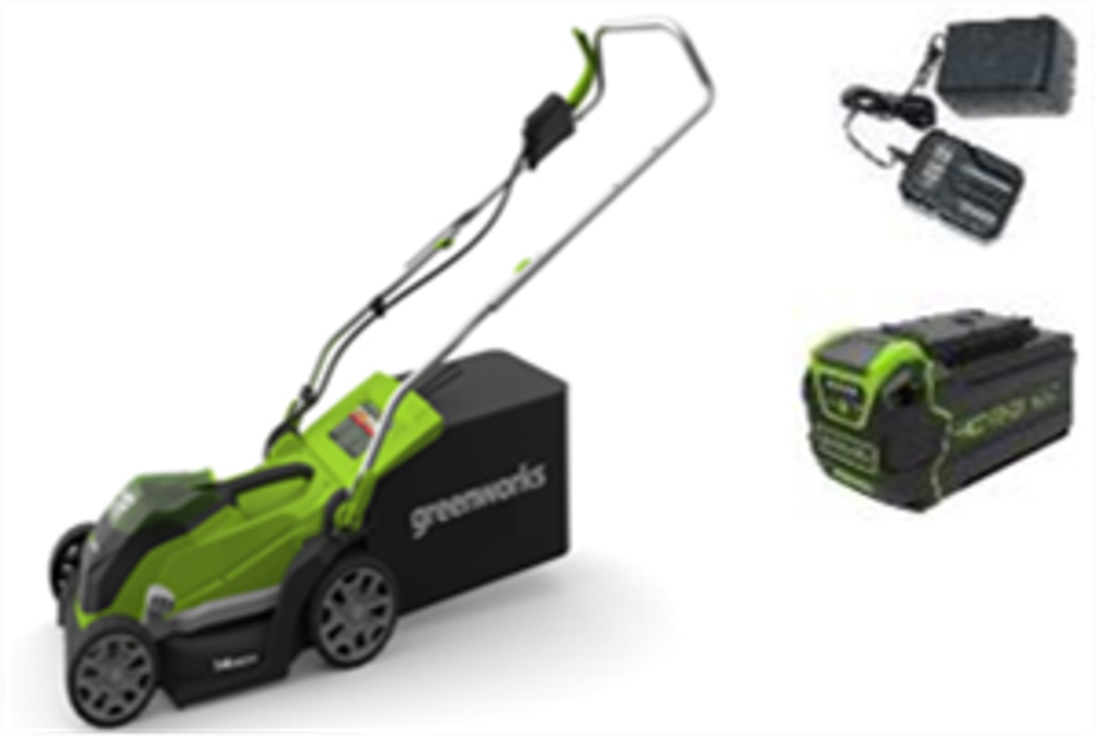 Газонокосилка аккумуляторная Greenworks Арт. 2501907UB, 40V, 35 см, c 1хАКБ 4 Ач и ЗУ