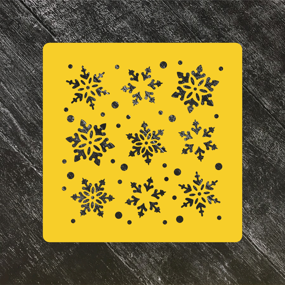 Трафарет новогодний №65 Снежинки