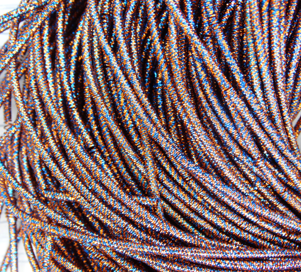 ТМ017НН1 Трунцал (канитель) металлизированный МИКС, цвет: сине-рыжий, размер: 1,5 мм, 5 гр.