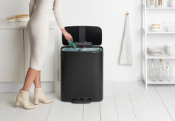 Мусорный бак Bo Pedal Bin 2x30л Brabantia Черный матовый