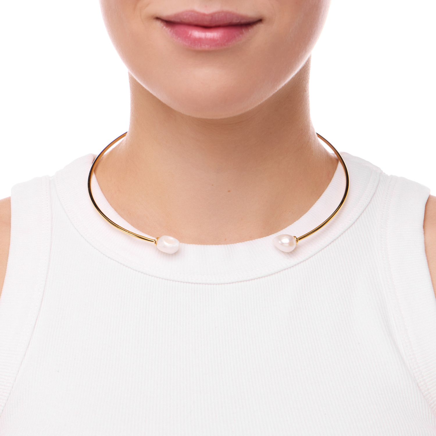 Чокер Golden Choker With Asymmetrical Pearls