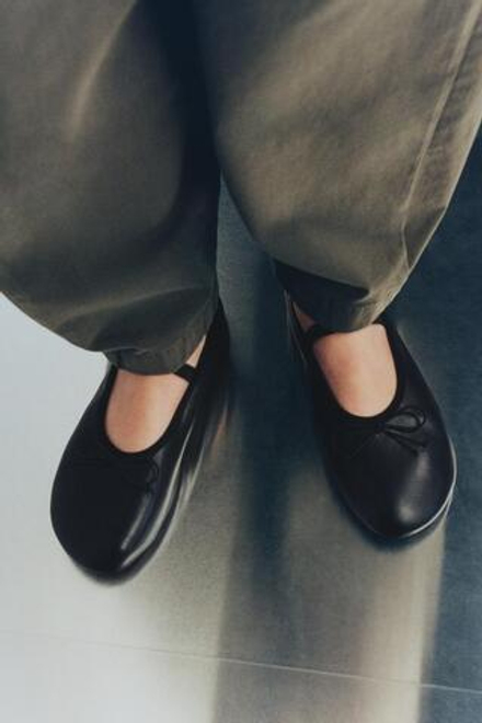 ZARA КЛАССИЧЕСКИЕ БАЛЕТКИ, ЧЕРНЫЙ