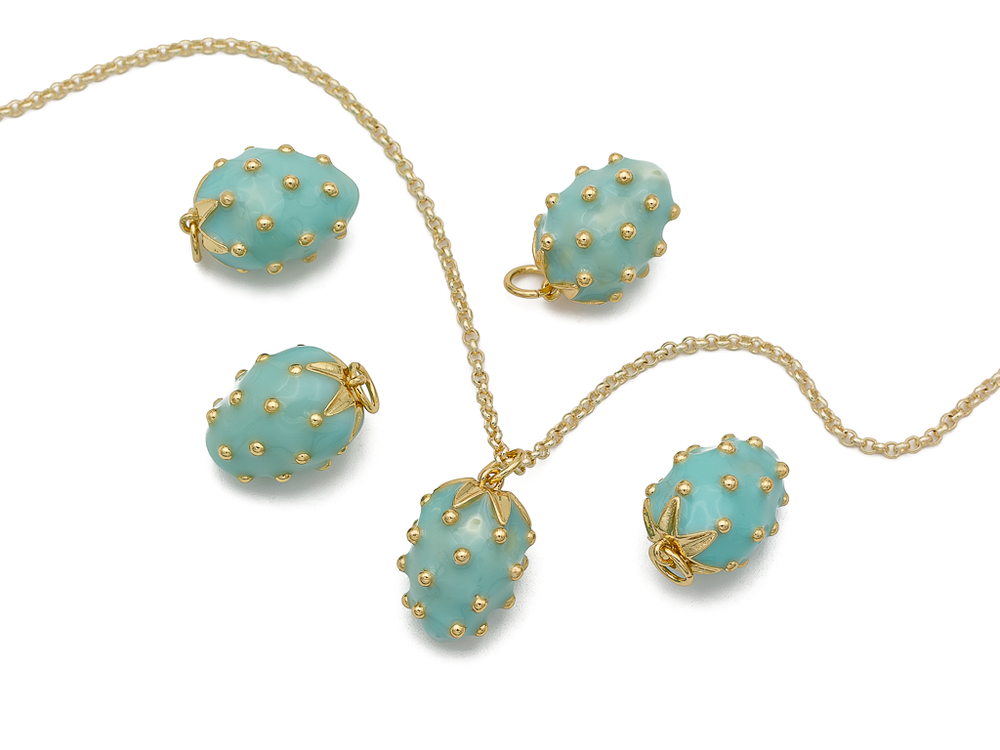 Подвеска Клубничка 17мм, эмаль