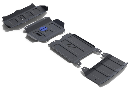 Защита радиатора, картера, КПП и РК Rival для Toyota Fortuner II (V - 2.7; 2.8D) 4WD 2017-2020 2020-н.в., сталь 1.8 мм, 4 части, с крепежом, штампованная, K111.5770.1