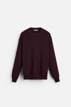 ZARA СВИТЕР ЖЕМЧУЖНОЙ ВЯЗКИ, БОРДОВЫЙ