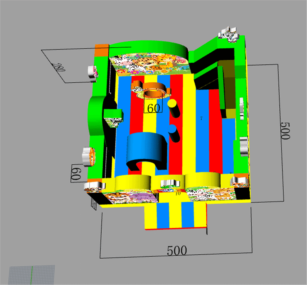 Коммерческий батут "Добрые зверята", 5*5*2.8 м