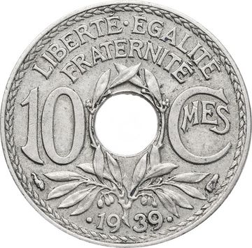 10 сантимов 1939 Франция