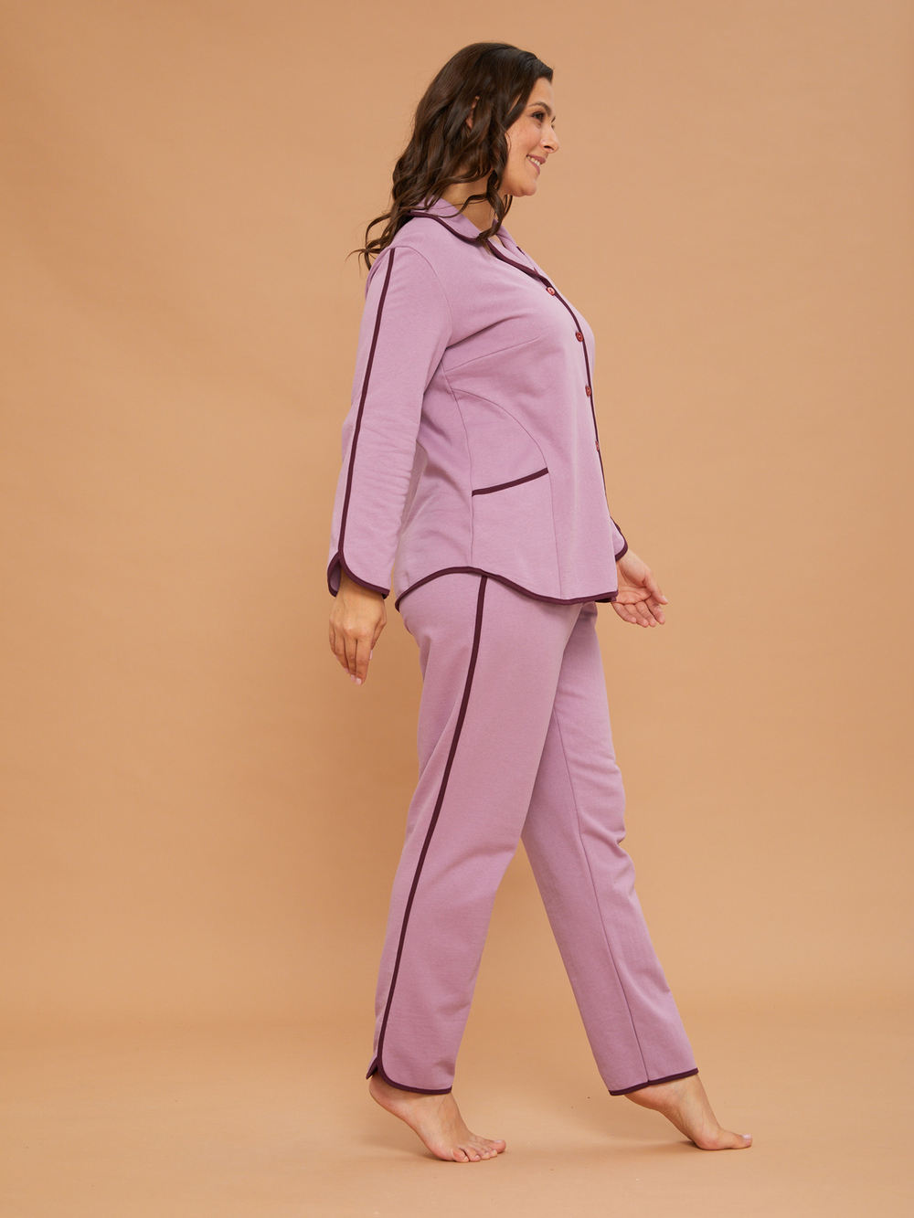 Кофта Кфн-002Х/пудра-бордо