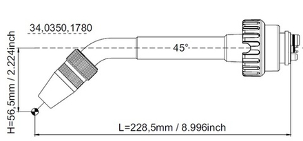 34,0350,1780 Гусак 45° сварочной ROBO горелки MIG