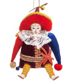 РусКукла RK-799 Кукла подвесная «Клоун в большой шляпе»