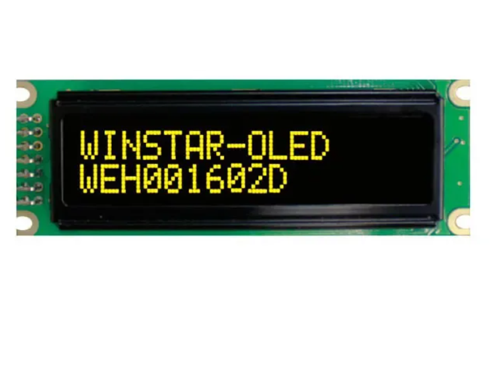 WEH001602DLPP5N00100, WEH001602DWPP5N00100 OLED символьный 16х2 (1602D), COB, 8-битный паралл.