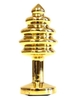 Маленькая рельефная металлическая пробка с красно-алым кристаллом (Цвет: золотой с красно-алым)