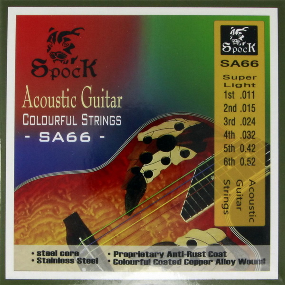 Струны Spock SA66 (Acoustic) Цветные