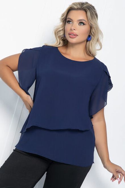 Блуза Магнолия (синяя) Б11053 LT Collection