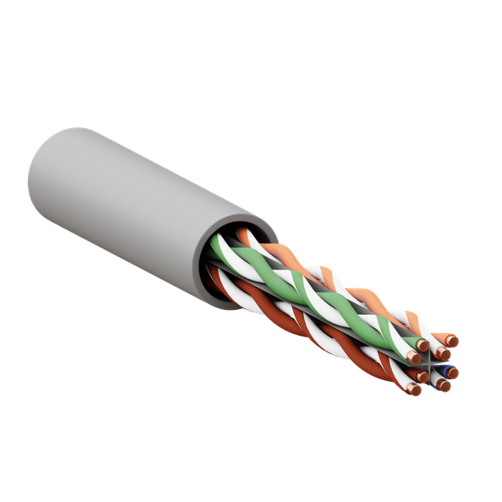 Кабель витая пара TERACOM PRO Cat.6 U/UTP 4 пары solid 23AWG оболочка LSZH нг(А)-HF цвет серый (упак. 305м) (305.00 шт.)