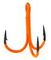 Крючки-тройники Lucky John  Orange UV LJH201 разм.K02 5 шт.