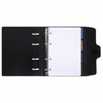 Тетрадь на кольцах А5 175х220 мм, 120 л., пластик, на липучке, с разделителями, BRAUBERG, Черный, 404637