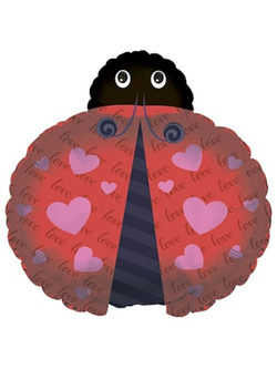 Шар (24""/61 см) Фигура, Божья коровка (любовь), Красный, 1 шт. В210