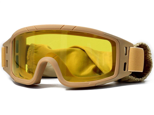 Маска стрелковая ShotTime Puma, защитная, хаки, линза жёлтая