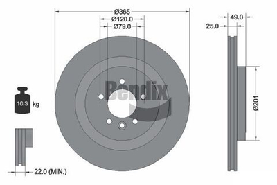BENDIX Braking - BDS1565-BEN - Brake Disc