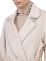 Женское кашемировое пальто с кантом по бортам