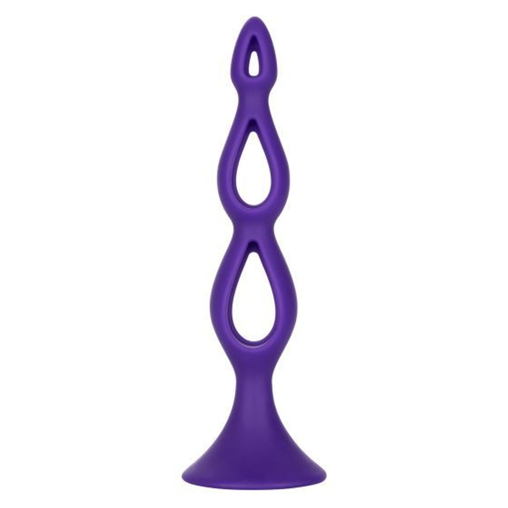 Анальная елочка Silicone Triple Probe, 14,5 см, на присоске